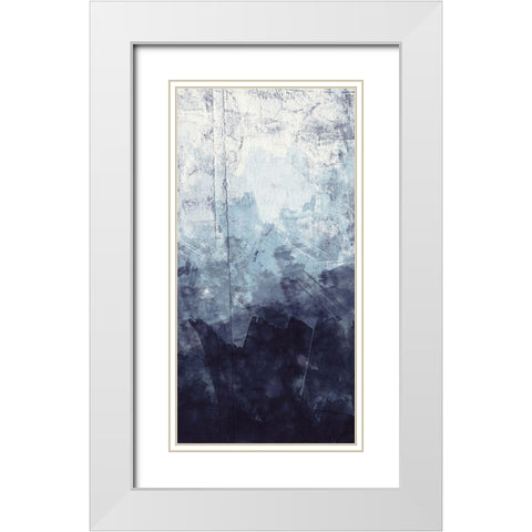Blue Flow 1 White Modern Wood Framed Art Print with Double Matting by Vidal, Alicia