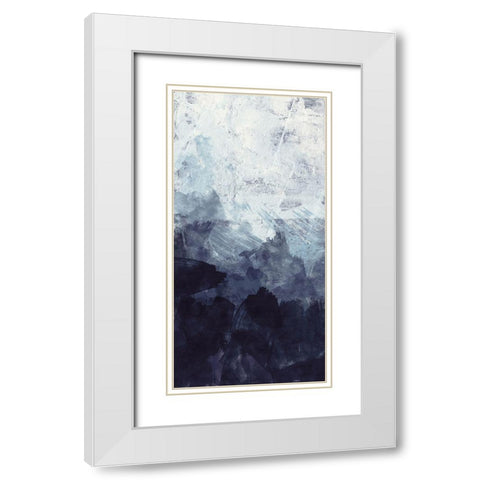 Blue Flow 2 White Modern Wood Framed Art Print with Double Matting by Vidal, Alicia