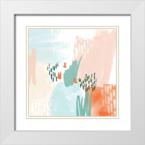 80 Abstract White Modern Wood Framed Art Print with Double Matting by Vidal, Alicia