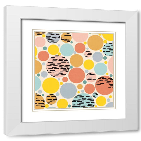 80S Pattern1 White Modern Wood Framed Art Print with Double Matting by Vidal, Alicia