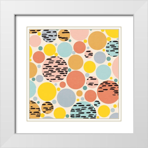 80S Pattern1 White Modern Wood Framed Art Print with Double Matting by Vidal, Alicia