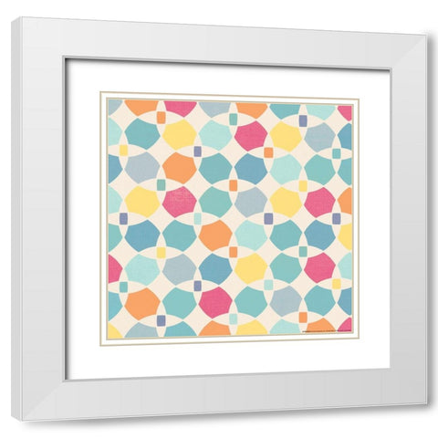 Sunshine Pattern Version Two White Modern Wood Framed Art Print with Double Matting by Vidal, Alicia
