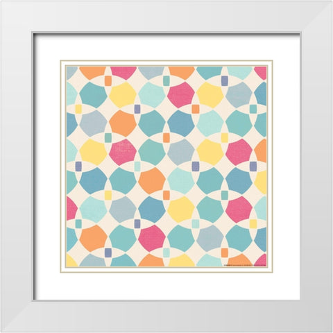 Sunshine Pattern Version Two White Modern Wood Framed Art Print with Double Matting by Vidal, Alicia