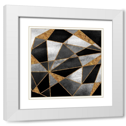 Black Geo Abstract White Modern Wood Framed Art Print with Double Matting by Vidal, Alicia