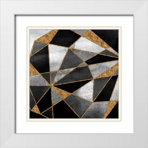Black Geo Abstract White Modern Wood Framed Art Print with Double Matting by Vidal, Alicia