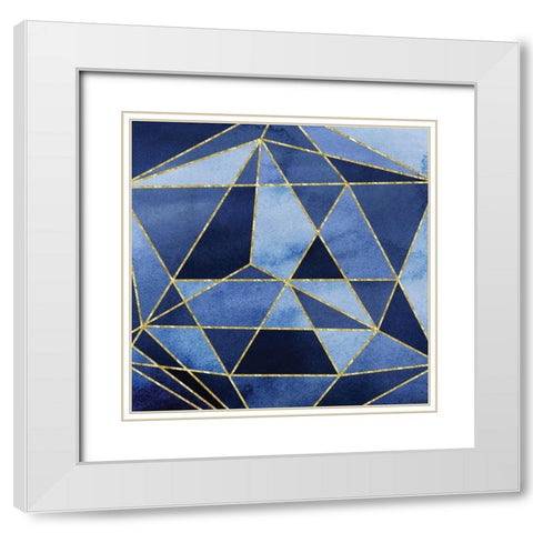 Navy GeoAbstract White Modern Wood Framed Art Print with Double Matting by Vidal, Alicia