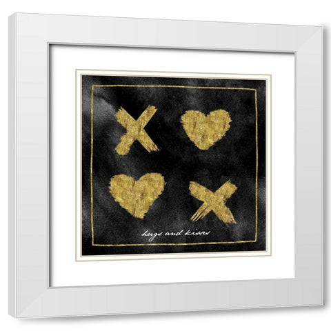 XoXo White Modern Wood Framed Art Print with Double Matting by Vidal, Alicia
