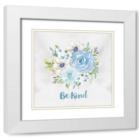 Be Kind White Modern Wood Framed Art Print with Double Matting by Vidal, Alicia