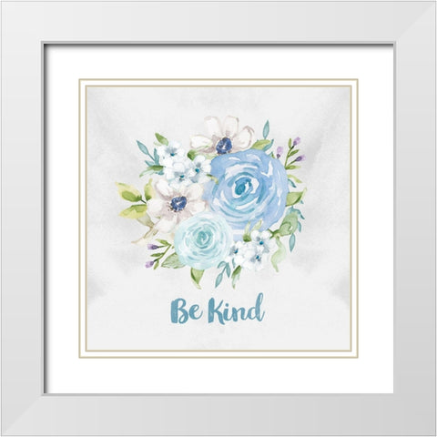 Be Kind White Modern Wood Framed Art Print with Double Matting by Vidal, Alicia