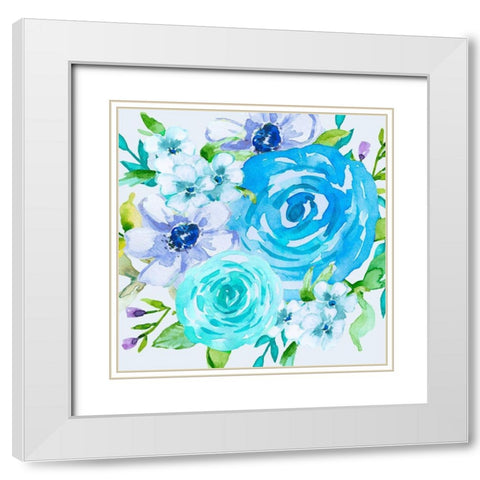 Floral Intensity 1 White Modern Wood Framed Art Print with Double Matting by Vidal, Alicia