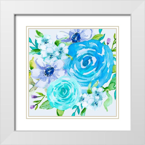 Floral Intensity 1 White Modern Wood Framed Art Print with Double Matting by Vidal, Alicia