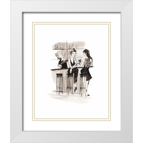 Entertain illo 2 White Modern Wood Framed Art Print with Double Matting by Zyburt, Alicia