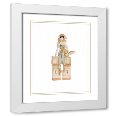 LA Travel illo White Modern Wood Framed Art Print with Double Matting by Zyburt, Alicia