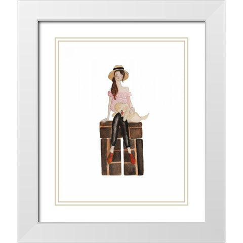 Spain Travel illo White Modern Wood Framed Art Print with Double Matting by Zyburt, Alicia