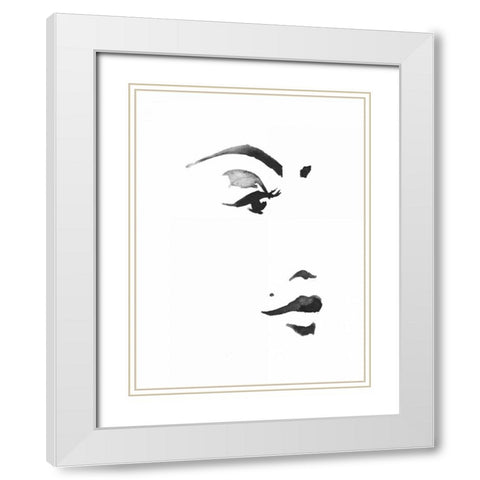 Inked Portrait White Modern Wood Framed Art Print with Double Matting by Zyburt, Alicia