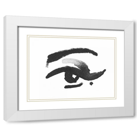 Inked Eye White Modern Wood Framed Art Print with Double Matting by Zyburt, Alicia