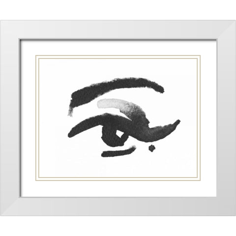 Inked Eye White Modern Wood Framed Art Print with Double Matting by Zyburt, Alicia