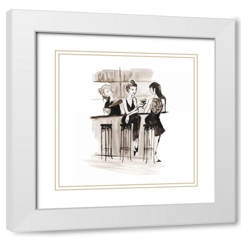 Entertain illo 2 White Modern Wood Framed Art Print with Double Matting by Zyburt, Alicia