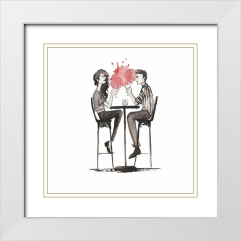 Entertain illo 3 White Modern Wood Framed Art Print with Double Matting by Zyburt, Alicia