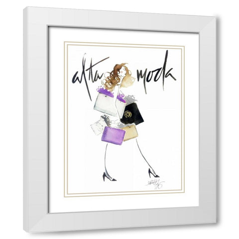 Alta Moda Purple White Modern Wood Framed Art Print with Double Matting by Zyburt, Alicia