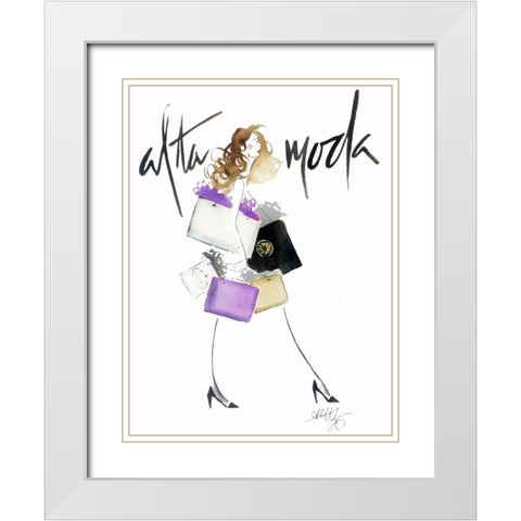 Alta Moda Purple White Modern Wood Framed Art Print with Double Matting by Zyburt, Alicia