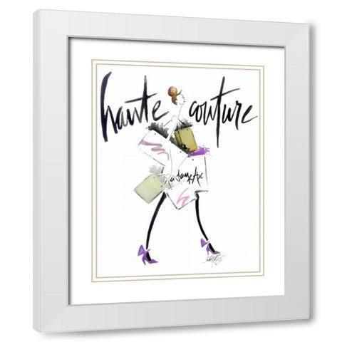 Haute Couture Purple White Modern Wood Framed Art Print with Double Matting by Zyburt, Alicia