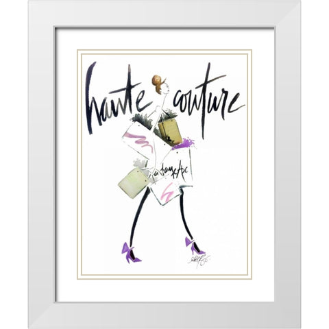 Haute Couture Purple White Modern Wood Framed Art Print with Double Matting by Zyburt, Alicia