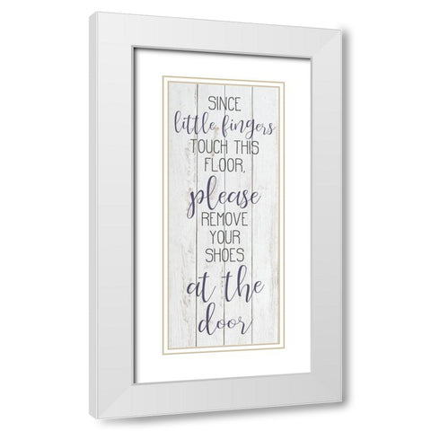 Little Fingers White Modern Wood Framed Art Print with Double Matting by Bailey, Ann