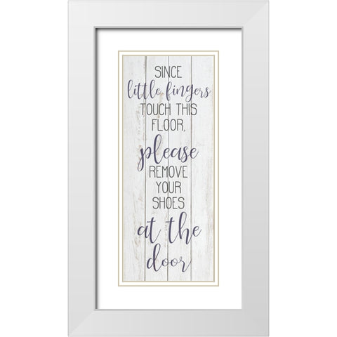 Little Fingers White Modern Wood Framed Art Print with Double Matting by Bailey, Ann
