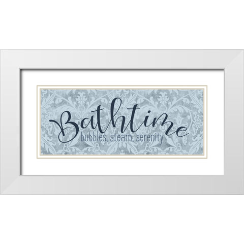 Bathtime White Modern Wood Framed Art Print with Double Matting by Bailey, Ann