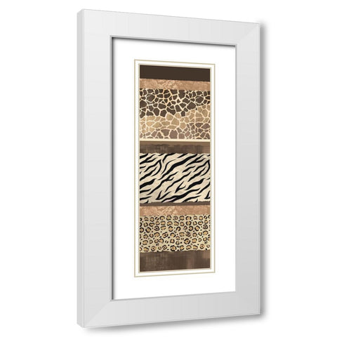Exotic Safari Panel White Modern Wood Framed Art Print with Double Matting by Bailey, Ann