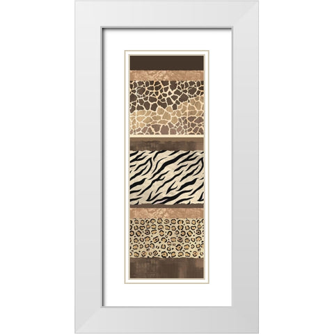 Exotic Safari Panel White Modern Wood Framed Art Print with Double Matting by Bailey, Ann