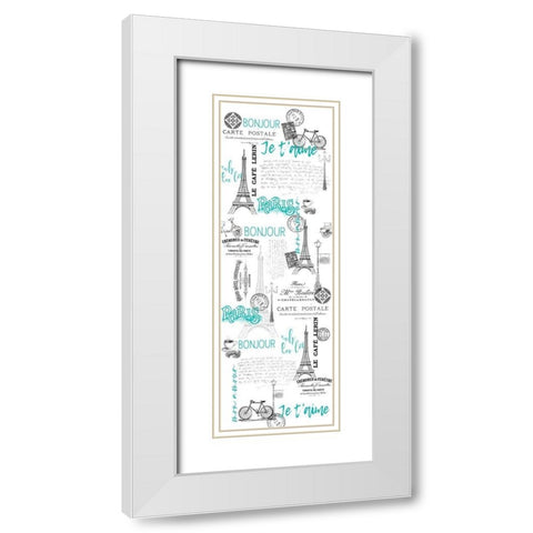 Bonjour White Modern Wood Framed Art Print with Double Matting by Bailey, Ann