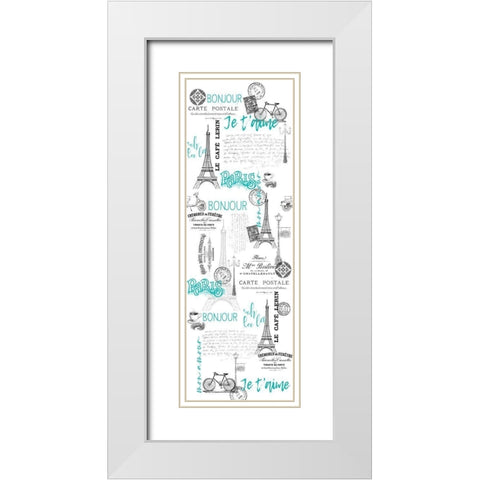 Bonjour White Modern Wood Framed Art Print with Double Matting by Bailey, Ann