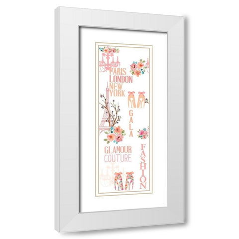 Fashion Floral 2 White Modern Wood Framed Art Print with Double Matting by Bailey, Ann