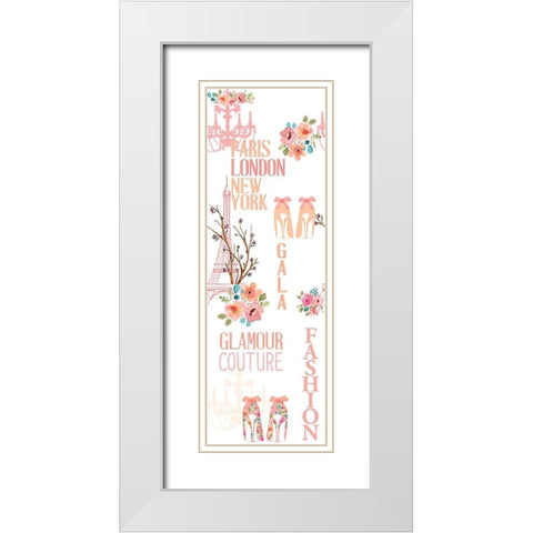 Fashion Floral 2 White Modern Wood Framed Art Print with Double Matting by Bailey, Ann