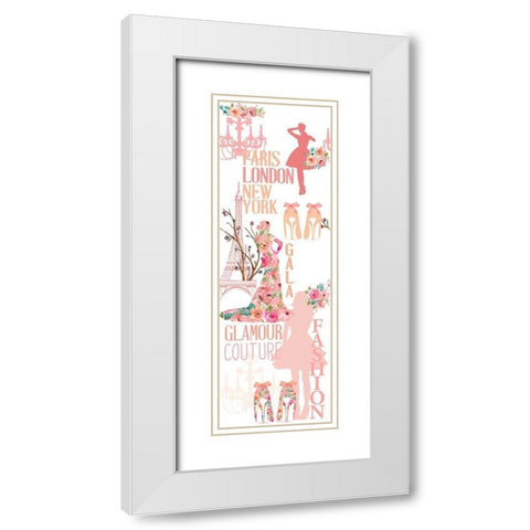 Fashion Floral White Modern Wood Framed Art Print with Double Matting by Bailey, Ann