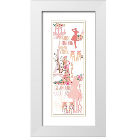 Fashion Floral White Modern Wood Framed Art Print with Double Matting by Bailey, Ann