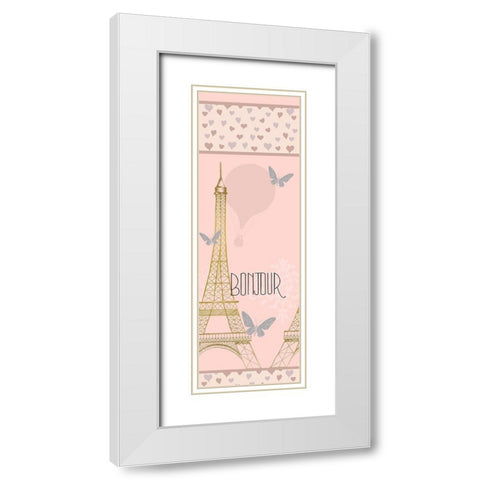 Hearts of Paris White Modern Wood Framed Art Print with Double Matting by Bailey, Ann