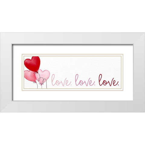 Love Balloons White Modern Wood Framed Art Print with Double Matting by Bailey, Ann
