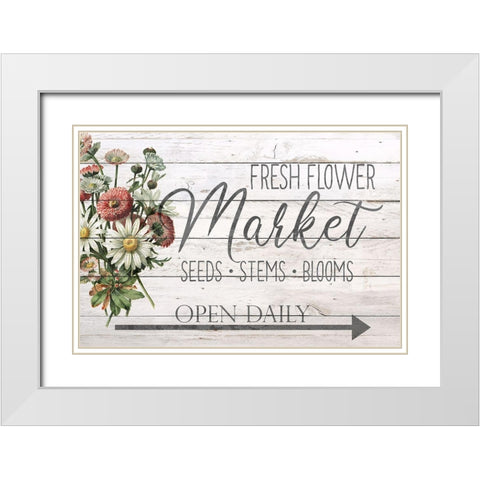 Fresh Flowers White Modern Wood Framed Art Print with Double Matting by Bailey, Ann