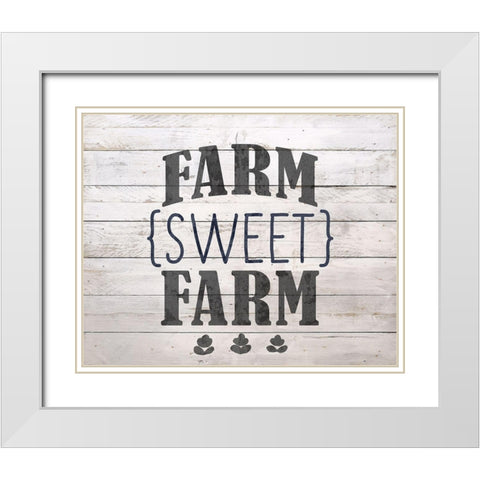 Farm Sweet Farm White Modern Wood Framed Art Print with Double Matting by Bailey, Ann