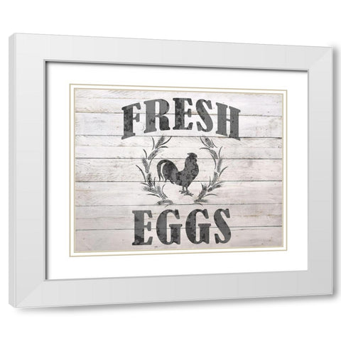 Fresh Eggs White Modern Wood Framed Art Print with Double Matting by Bailey, Ann