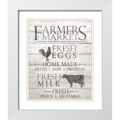 Farmers Market White Modern Wood Framed Art Print with Double Matting by Bailey, Ann