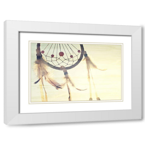 Follow Your Dreams Catcher White Modern Wood Framed Art Print with Double Matting by Bailey, Ann