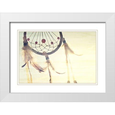 Follow Your Dreams Catcher White Modern Wood Framed Art Print with Double Matting by Bailey, Ann