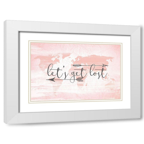 Lets get Lost White Modern Wood Framed Art Print with Double Matting by Bailey, Ann