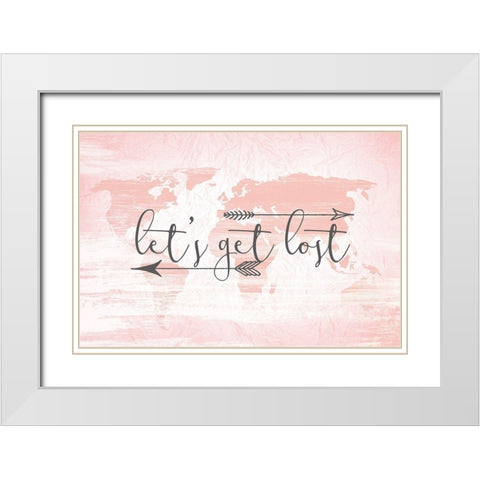 Lets get Lost White Modern Wood Framed Art Print with Double Matting by Bailey, Ann