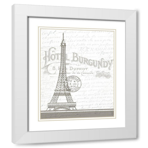 In Paris 1 White Modern Wood Framed Art Print with Double Matting by Bailey, Ann