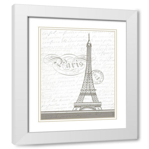 In Paris 2 White Modern Wood Framed Art Print with Double Matting by Bailey, Ann